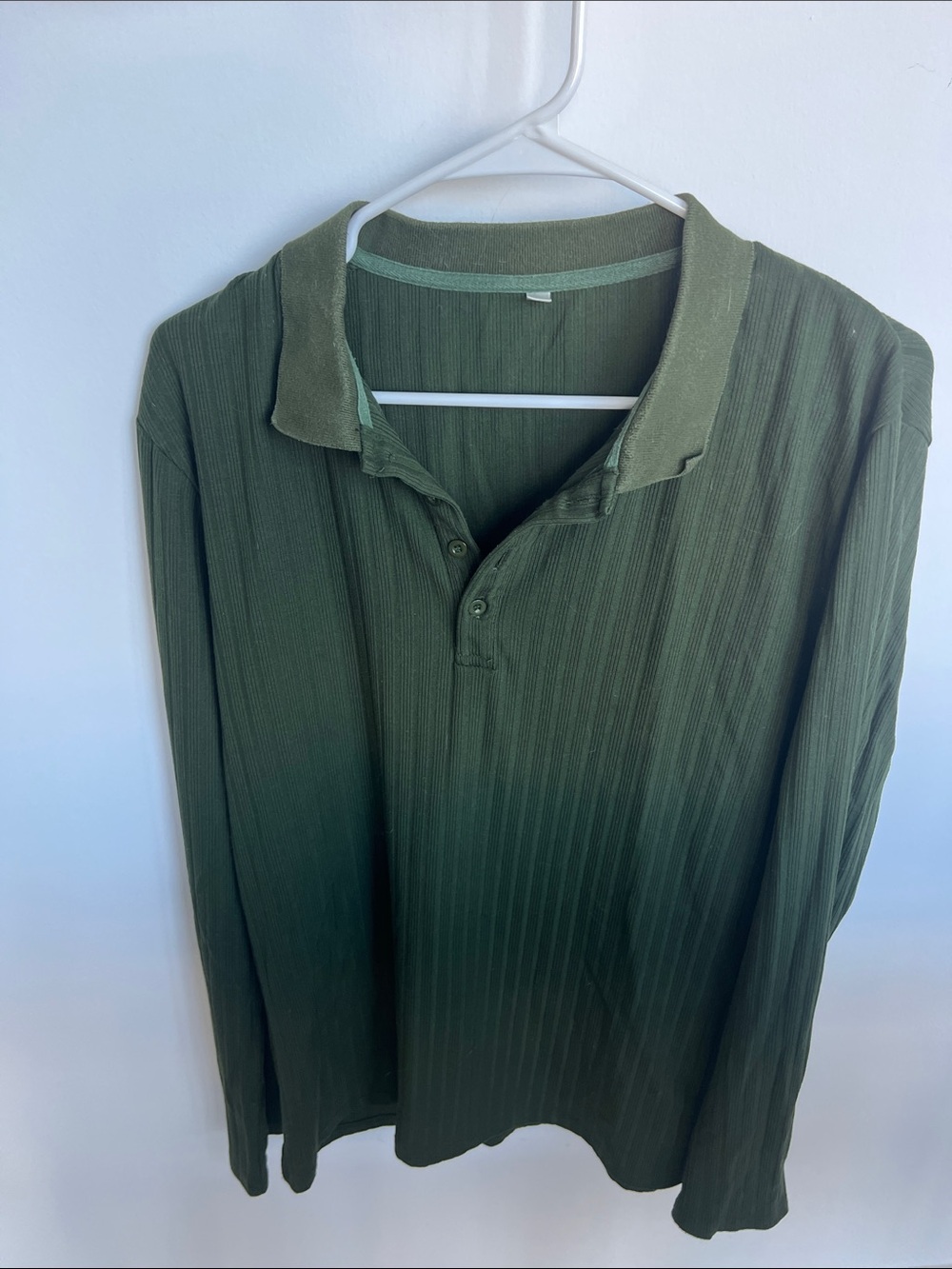 Men's Long-Sleeve Polo Shirt - Olive Green